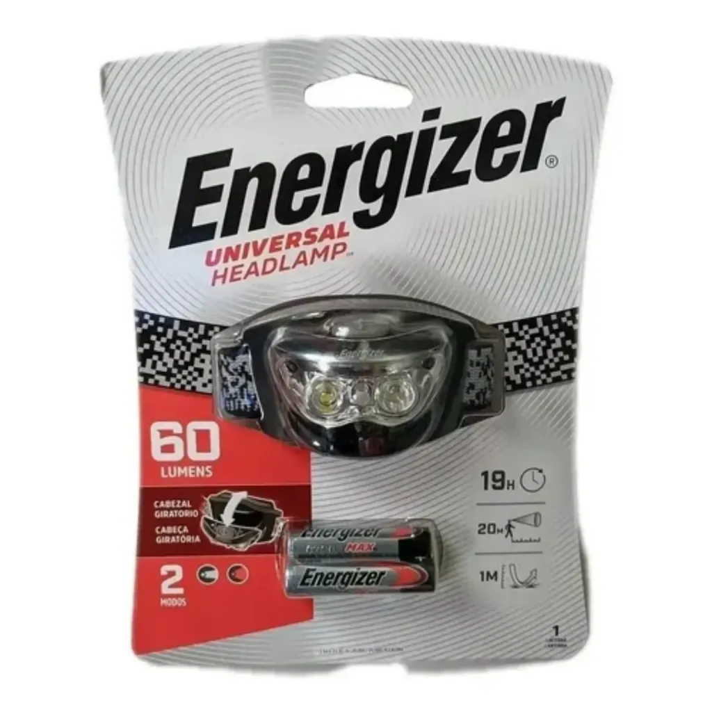 [ELE300] Linterna Vincha Energizer con 3 pilas AAA 3 Led 60 Lumens