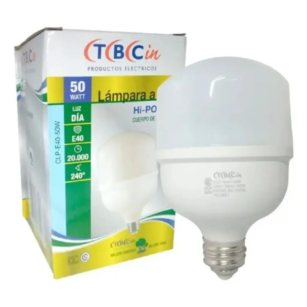 [86374D] Lámpara LED TBCin Alta Potencia 50W E40/E27 Luz Fría