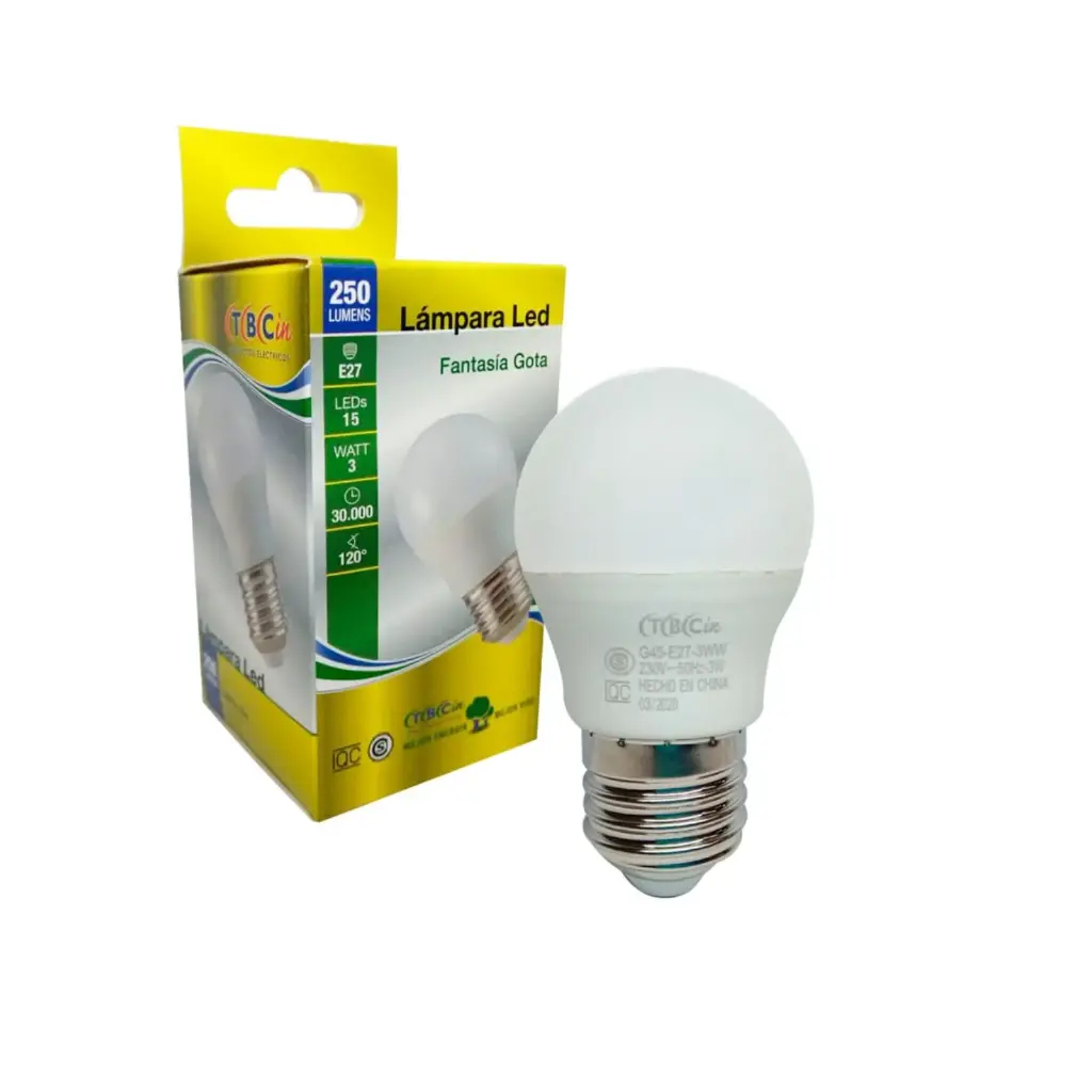 [85272C] Lámpara LED TBCin Gota 3W E27 Luz Cálida