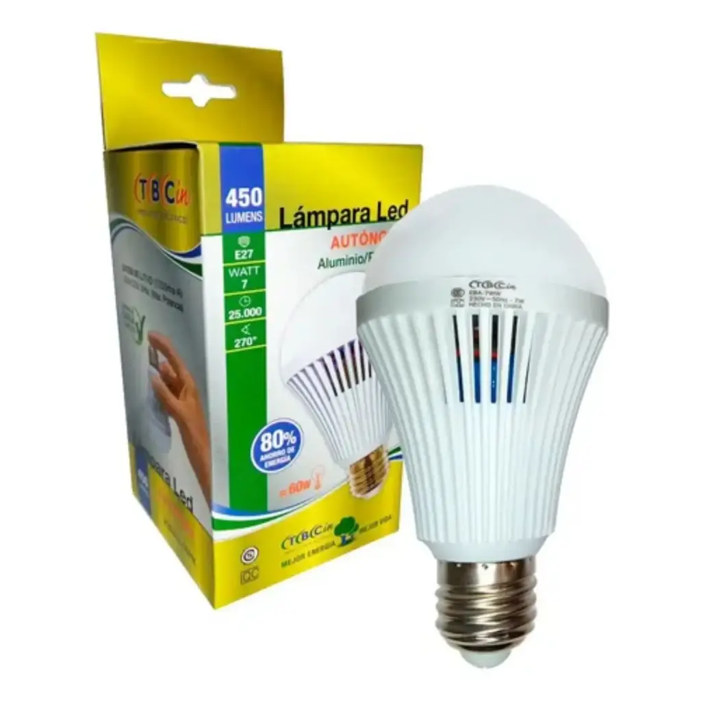 Lámpara LED Autónoma TBCin 7W Luz Cálida