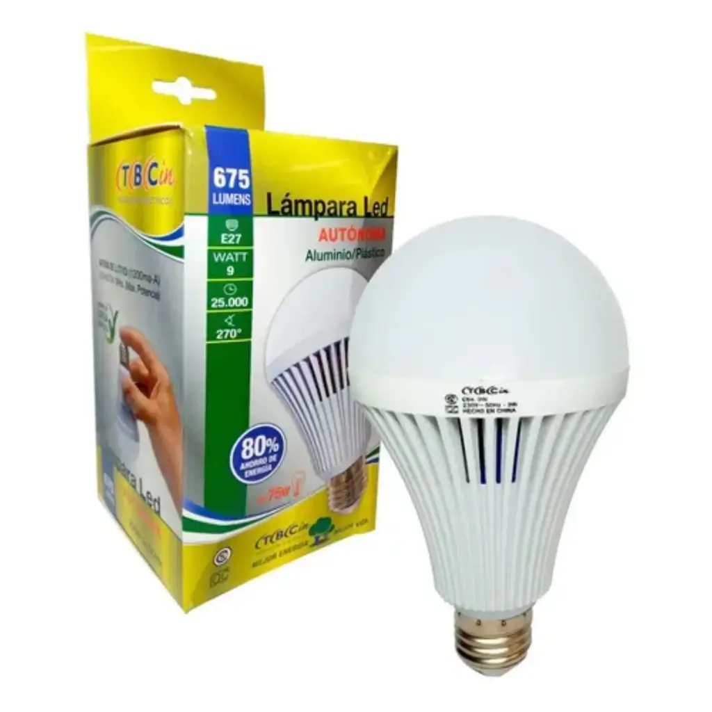 Lámpara LED Autónoma TBCin 9W Luz Cálida