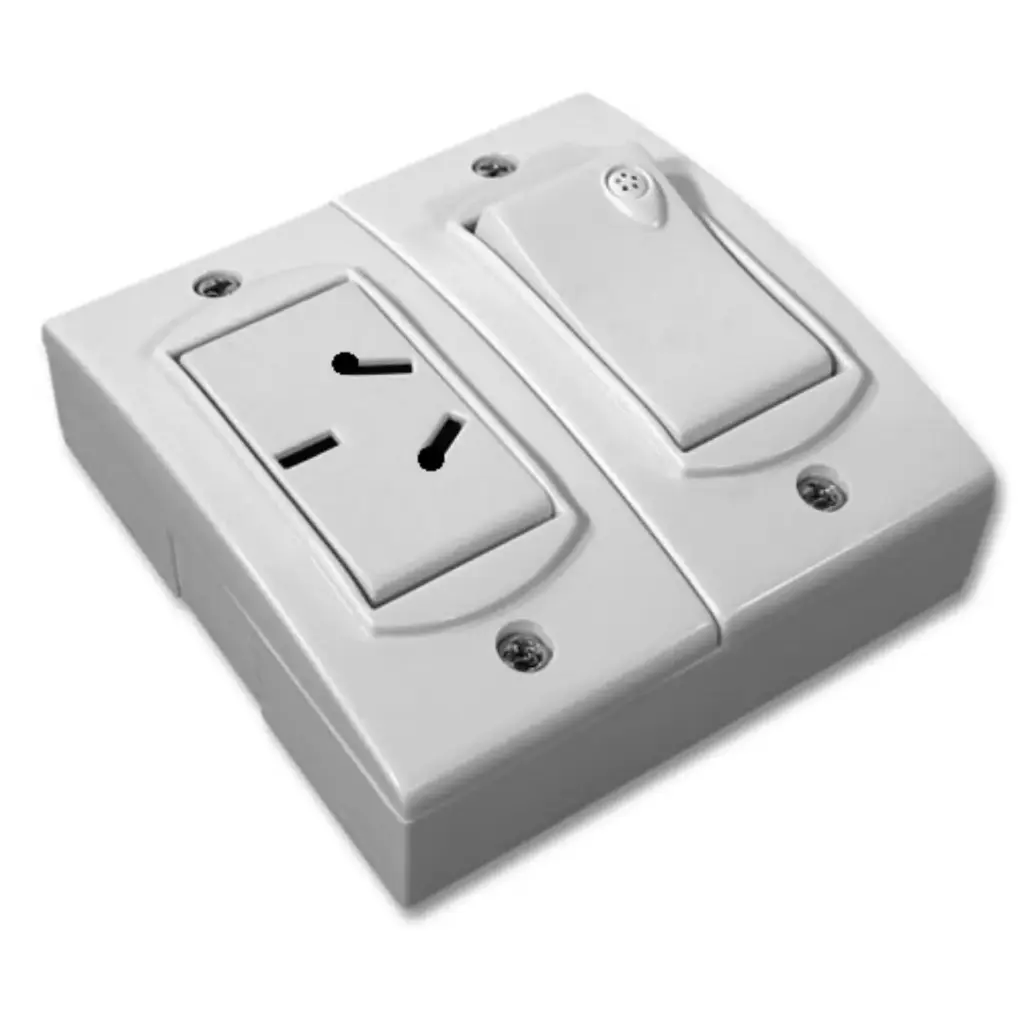 [JE512] Combinado Exterior 1 Interruptor + 1 Toma Bipolar 10A Jeluz (50417/2)