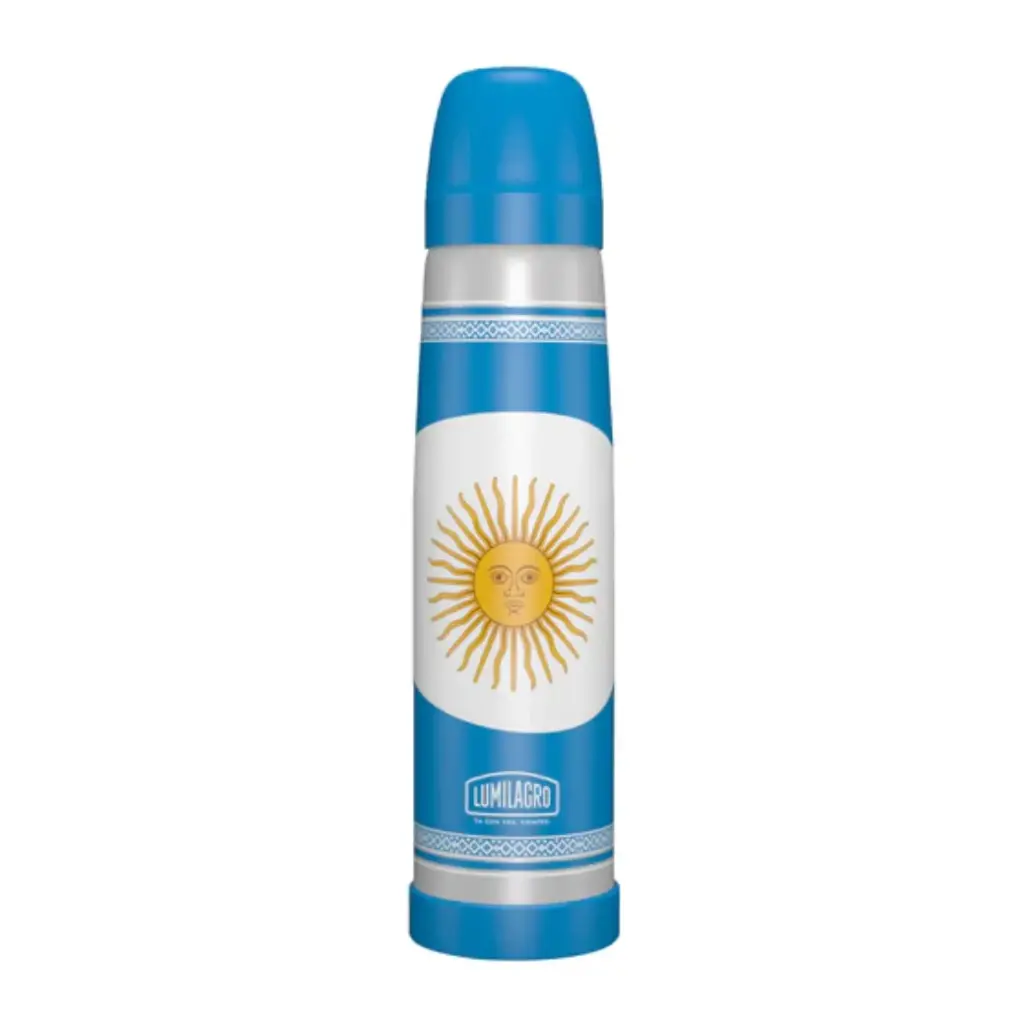 [L376E] Termo Lumilagro Luminox 1 Litro Forrado Bandera Argentina
