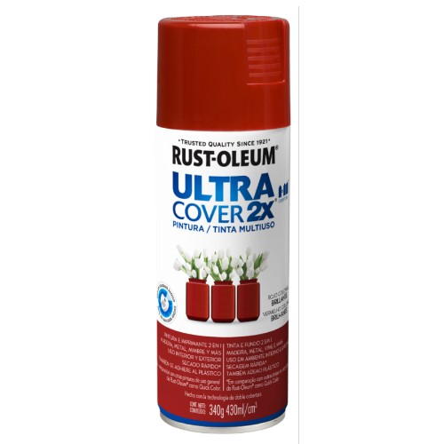 [R62205] Rust Oleum Ultra Cover 2x Rojo Colonial Brillante 340g