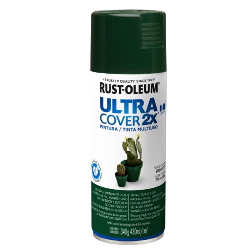 [R62174] Rust Oleum Ultra Cover 2x Verde Oscuro Brillante 340g