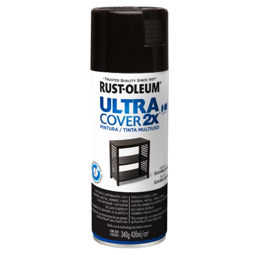 [R62099] Rust Oleum Ultra Cover 2x Negro Semi-Brillante 340g