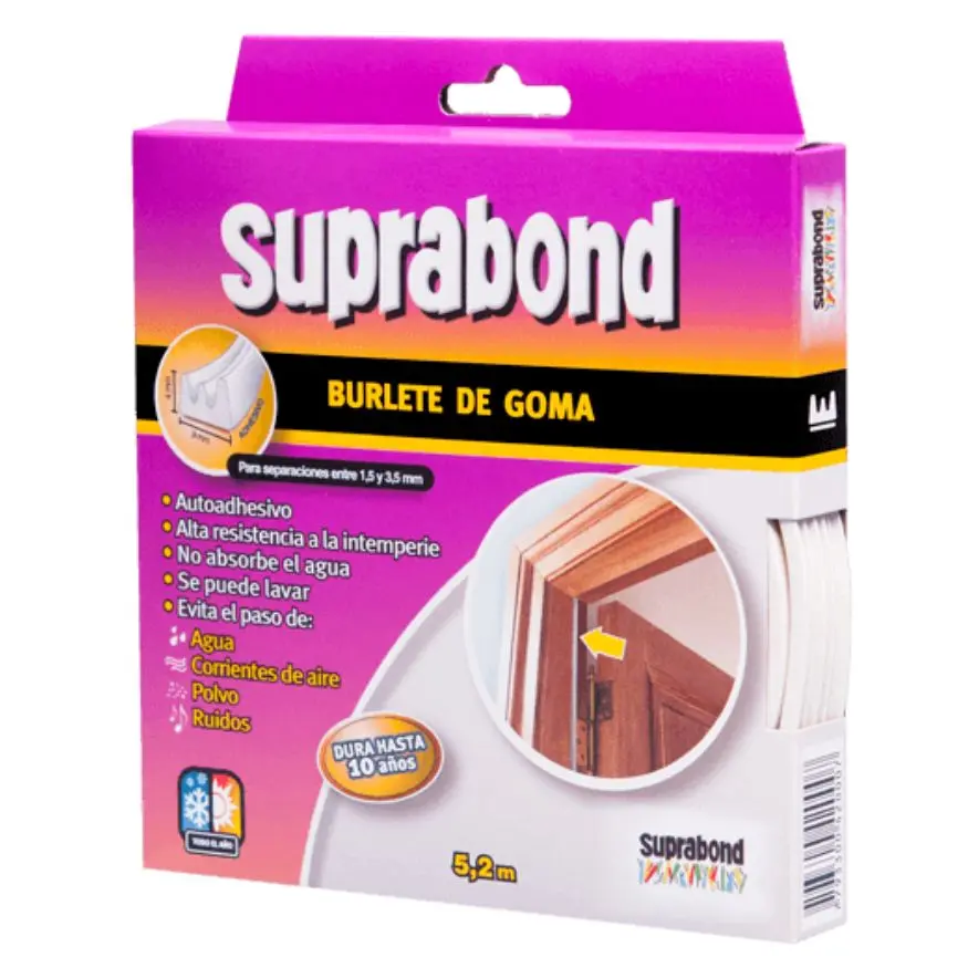 [ER91] Burlete de Goma Suprabond Perfil E Blanco
