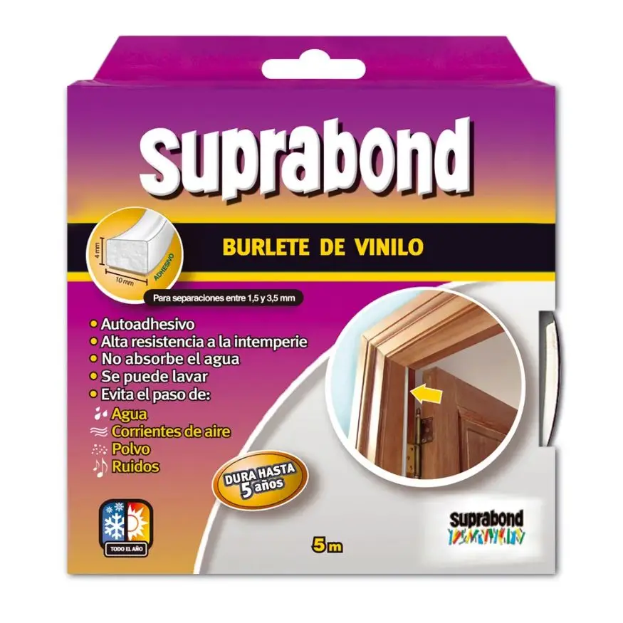 [ER478] Burlete de Vinilo Autoadhesivo Marrón