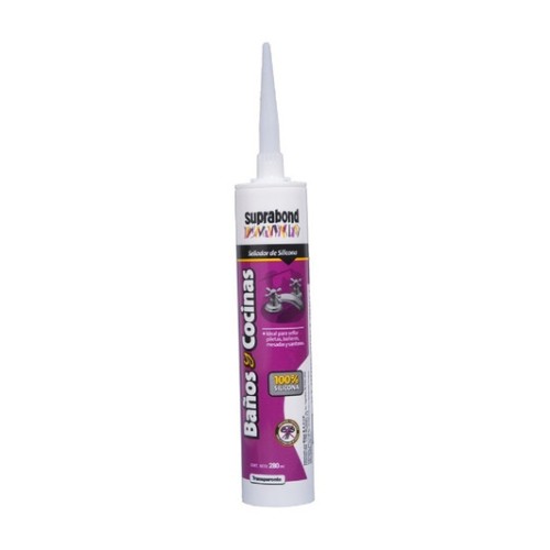 [ER487A] Silicona Baños y Cocina Antihongos Transparente Suprabond 280 ml