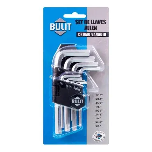 [ER227] Set de 9 Llaves Allen en Pulgadas