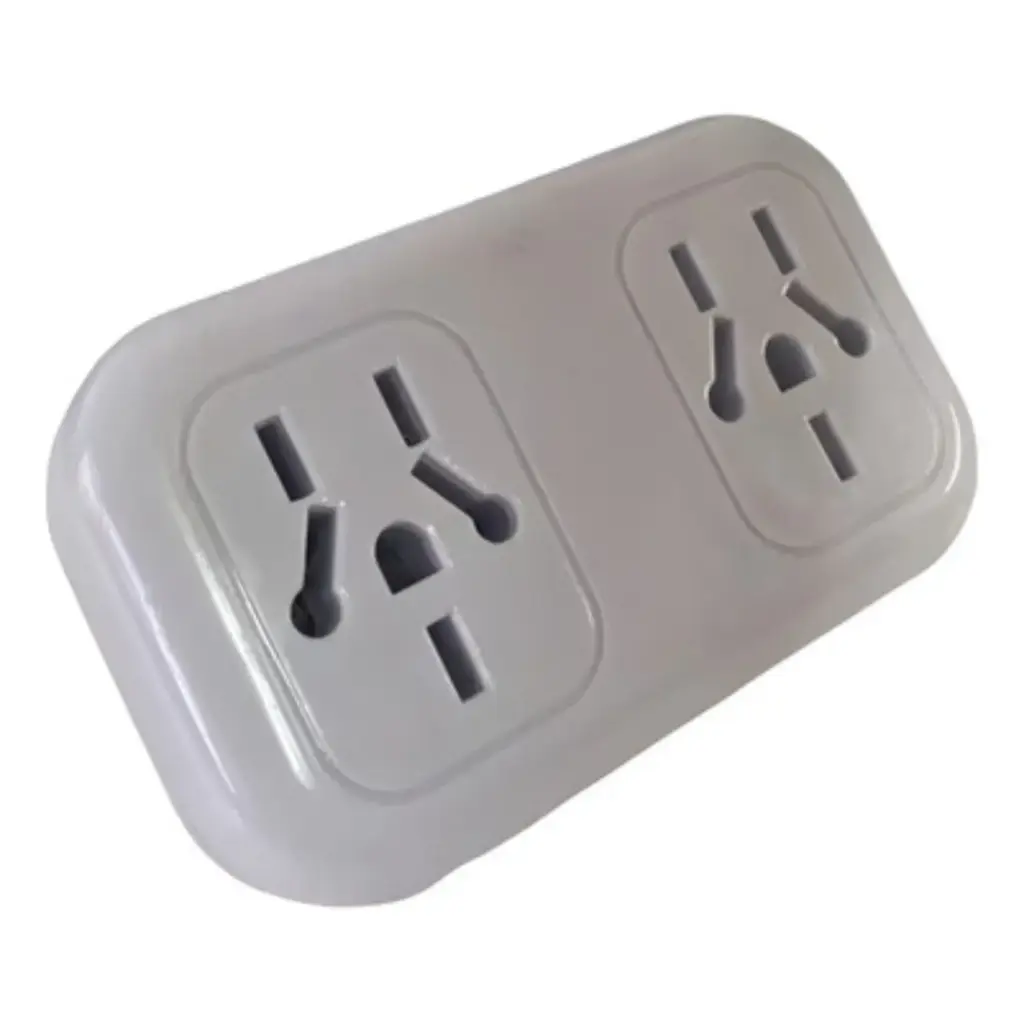 [T152] Base Multificha Doble para Enchufe Chato