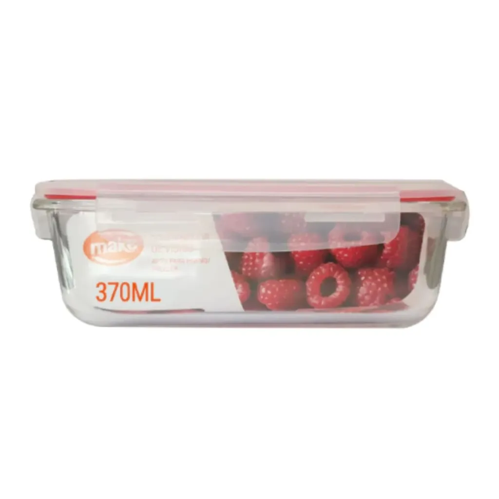 [MF6982] Contenedor de Vidrio Rectangular 370 ml Make