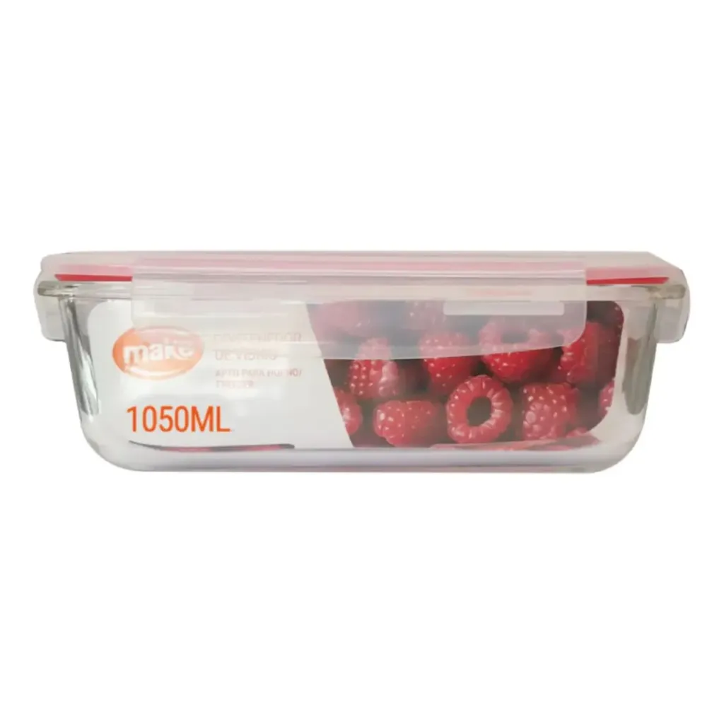 [MF6984] Contenedor de Vidrio Rectangular 1050 ml Make