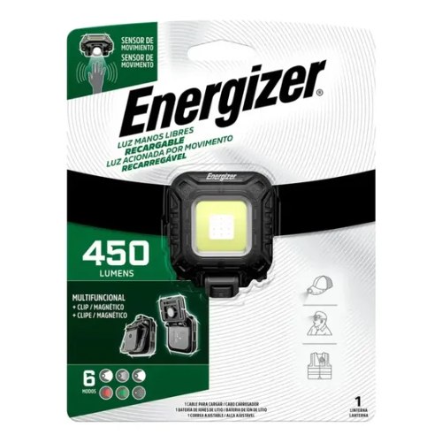 [ELE103] Linterna Frontal Energizer Recargable 450 Lúmenes