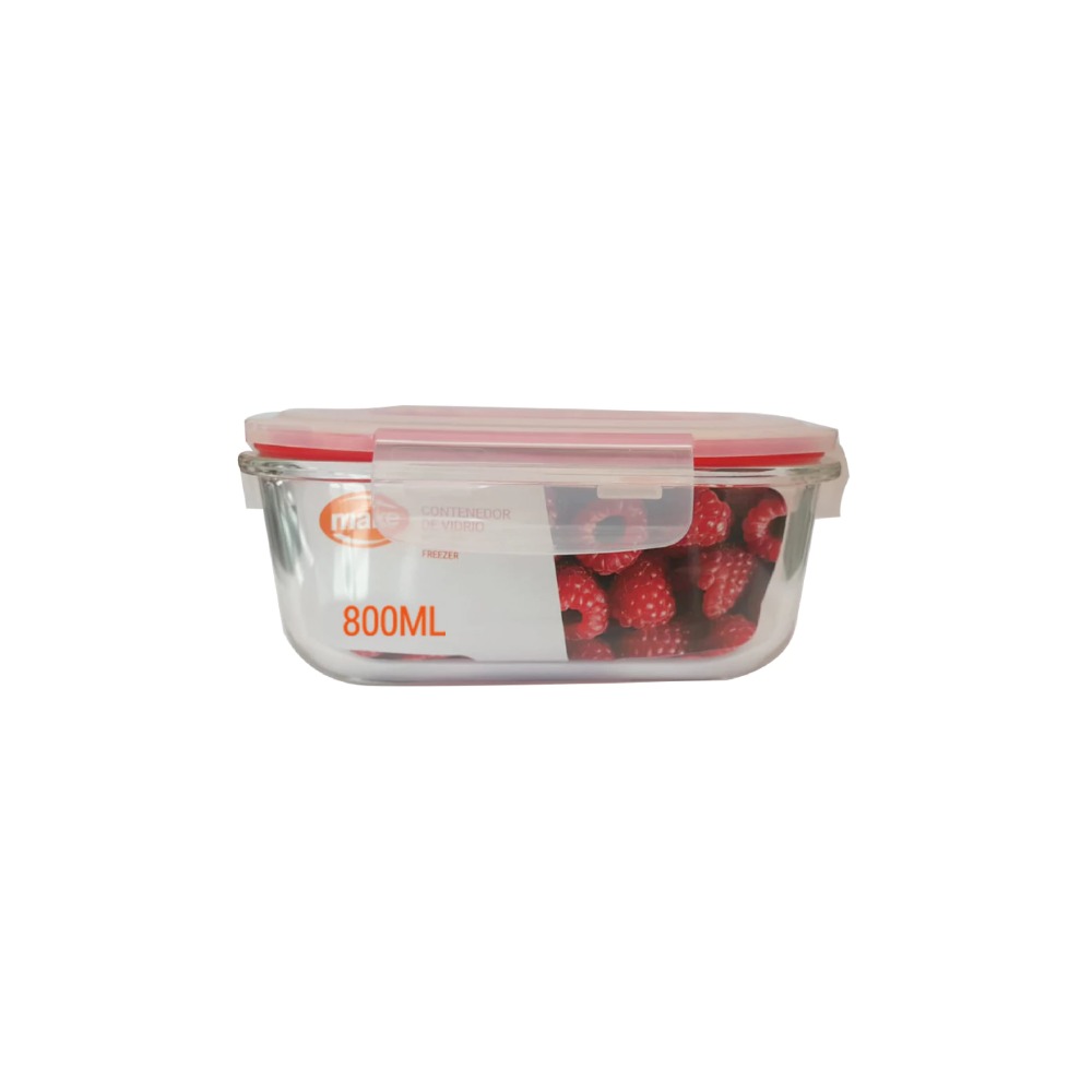 Contenedor de Vidrio Cuadrado 800 ml Make