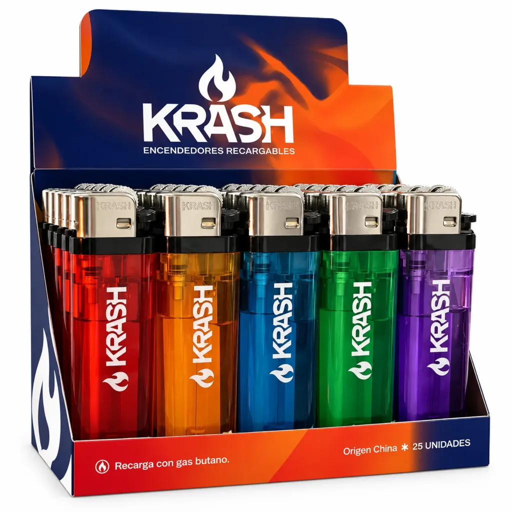 Encendedor Krash Transparente x 25u