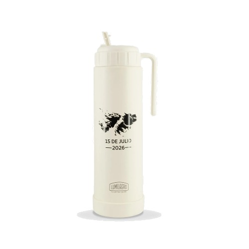 [L378BM] Termo Lumilagro Pampa 1 Litro Malvinas Argentinas Blanco