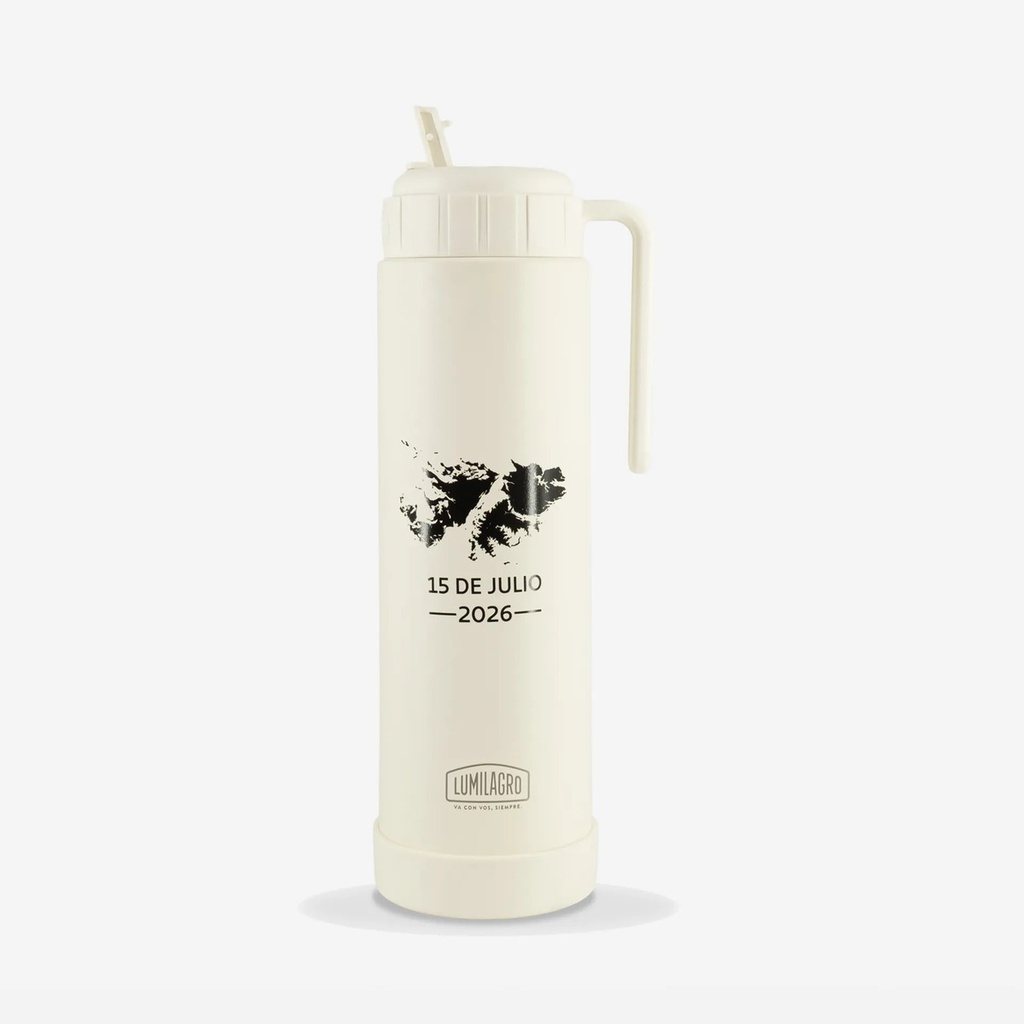 Termo Lumilagro Pampa 1 Litro Malvinas Argentinas Blanco